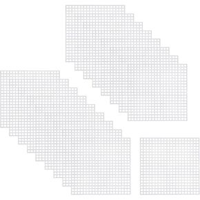 20PCS White Plastic Mesh Canvas Square Plastic Mesh Sheet Plastic Canvas Sheet for Cross Stitching DIY Projects