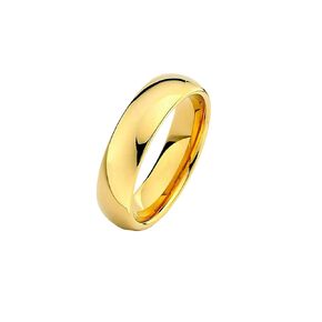Gold Wedding Band Ring for Men - Luxurious Mens Tungsten Ring with Fine Gold Polished Finish - Comfort Fit - 6mm Wide (11)
