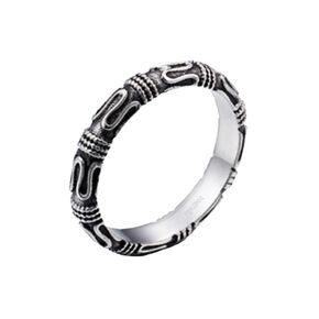 Men's Textured Stainless Steel Bali Band Ring - Modern Mens Minimalist Ring - Comfort Fit - 3mm Wide - 100% Satisfaction Guarantee (10)