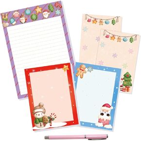 Christmas Notepads with Pen Stationery Christmas New Year Gift Set Note Pads School Home Office Kids Adults
