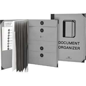 Document Organizer Folio, in Case i Go Missing Binder, if i Die Binder, Important Document Organizer, Important Document Folder with Labels Pockets, Birth Certificates Social Security Cards (Blue)