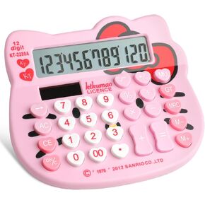 Cute Calculator,Rhinestones Calculator with 12-Digit LCD Display,Dual Drive by Solar Energy and Battery,Pink Calculator for Girls and Women (Pink+Rhinestones)