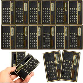 Weewooday 12 Pieces 8 Digits Thin Calculator Slim Credit Card Design Calculator Solar Power Pocket Calculator Portable Mini Calculator for Home Office(Black and Gold)