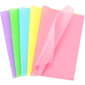 SANNIX 100 Sheets Multicolor Tissue Paper Wrapping Paper for Birthday School Classroom Party Decoration Gift Wrap Crafts DIY Flowers Tassel Garland 19.7 ×13.8 Inch (8 Colors)