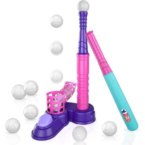 Bennol T Ball Set Toys for Kids 3-5 5-8, Kids Baseball Tee for Boys Toddlers, Auto Ball Launcher, Indoor Outdoor Outside Sports Tee Ball Set Toys Gifts for 3 4 5 6 Year Old Boys Toddler Kids