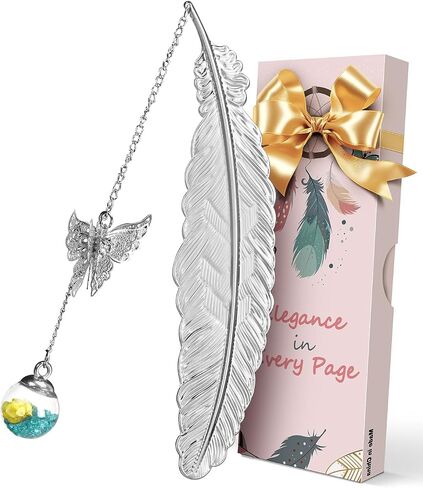Bookmarks for Women Christmas Gifts - Stocking Stuffers for Women Girls Teachers Mothers Friends Book Lovers, Unique Cute Butterfly Metal Feather Flower Vintage Bookmark, Gift Ideas for Birthdays in Saudi Arabia