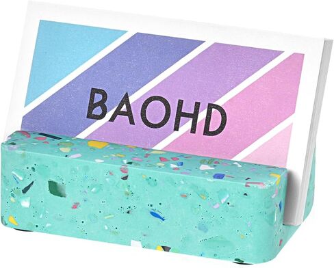 حامل بطاقة عمل للمكتب، حامل عرض بطاقة عمل تيرازو مصنوع يدويًا، حامل بطاقات عمل خرسانية لسطح المكتب منظم للمكتب والمنزل والمدرسة، أخضر in Kuwait