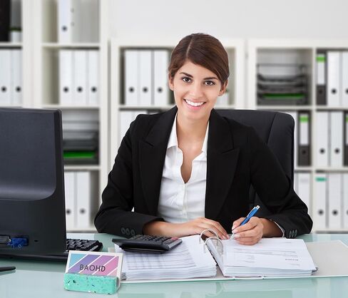 حامل بطاقة عمل للمكتب، حامل عرض بطاقة عمل تيرازو مصنوع يدويًا، حامل بطاقات عمل خرسانية لسطح المكتب منظم للمكتب والمنزل والمدرسة، أخضر in Kuwait