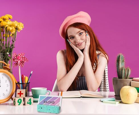 حامل بطاقة عمل للمكتب، حامل عرض بطاقة عمل تيرازو مصنوع يدويًا، حامل بطاقات عمل خرسانية لسطح المكتب منظم للمكتب والمنزل والمدرسة، أخضر in Kuwait