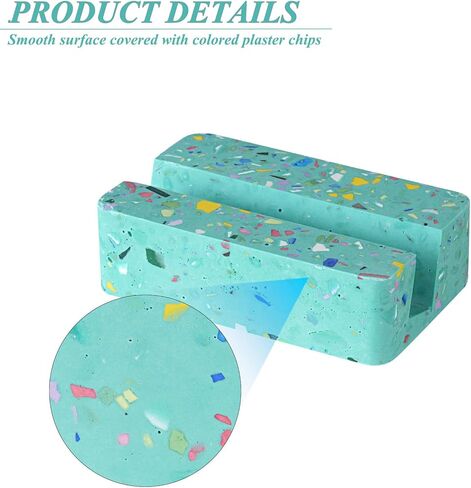 حامل بطاقة عمل للمكتب، حامل عرض بطاقة عمل تيرازو مصنوع يدويًا، حامل بطاقات عمل خرسانية لسطح المكتب منظم للمكتب والمنزل والمدرسة، أخضر in Kuwait