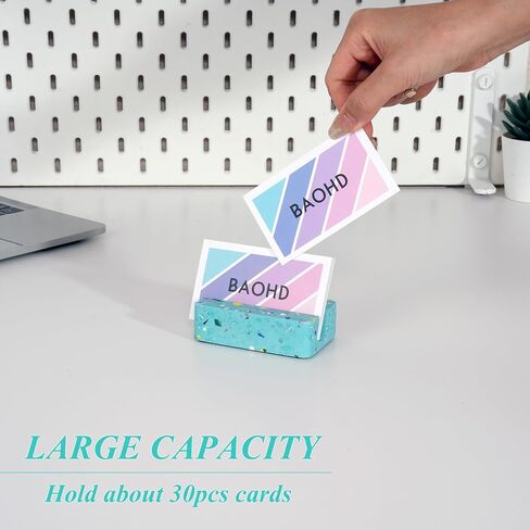 حامل بطاقة عمل للمكتب، حامل عرض بطاقة عمل تيرازو مصنوع يدويًا، حامل بطاقات عمل خرسانية لسطح المكتب منظم للمكتب والمنزل والمدرسة، أخضر in Kuwait