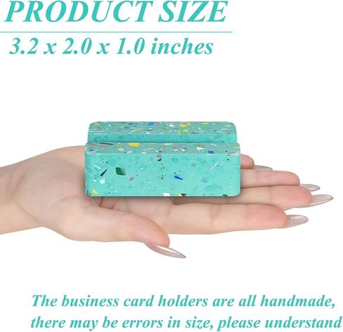 حامل بطاقة عمل للمكتب، حامل عرض بطاقة عمل تيرازو مصنوع يدويًا، حامل بطاقات عمل خرسانية لسطح المكتب منظم للمكتب والمنزل والمدرسة، أخضر in Kuwait