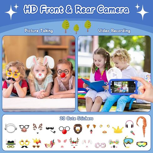 deAO Kids الهاتف الذكي للأولاد، هدايا للفتيات من سن 3 إلى 10 سنوات، ألعاب عيد الميلاد للأطفال، ألعاب تعلم الأطفال الصغار مع كاميرا مزدوجة، لعبة، مشغل موسيقى in Saudi Arabia