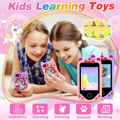 2.8" Kids Smart Phone for Girls - Age 3-10, Touchscreen HD Dual Camera Learning Toy with Dual Camera, Games, Music Player, and 8GB Card Ideal Christmas Birthday Gift in Kuwait