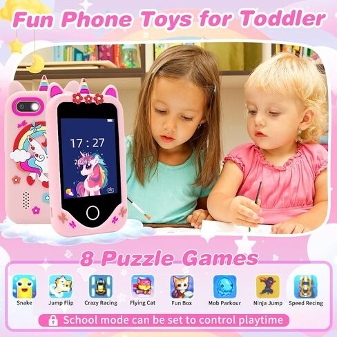 2.8" Kids Smart Phone for Girls - Age 3-10, Touchscreen HD Dual Camera Learning Toy with Dual Camera, Games, Music Player, and 8GB Card Ideal Christmas Birthday Gift in Kuwait