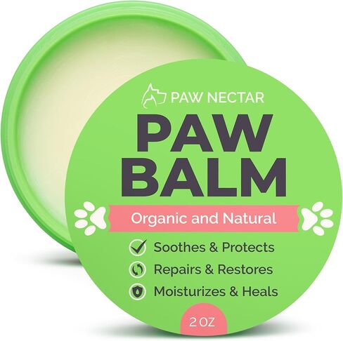 Natural Lick Safe Dog Paw Balm - 100% Organic Dog Paw Pad Balm Protector, Moisturizer & Soother for Dry Cracked Paws, Hot Pavement, Winter - Heals, Repairs & Restores - Coconut Oil, Shea Butter (2oz) in Kuwait