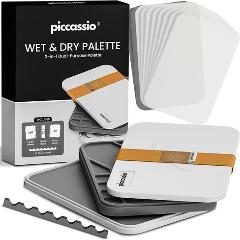 Stay Wet Palette for Acrylic Painting, Easy to Clean, Sturdy and Durable, Ideal for Miniatures, Warhammer Painters, Students, Beginners, and Hobbyists in Kuwait
