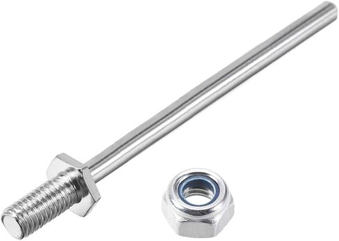 Uxcell 5/16 بوصة قطر × 2.2 بوصة طول الهبوط الصلب المحور المحور محرك المحور مع المكسرات لطائرة RC - 6 قطع in Saudi Arabia