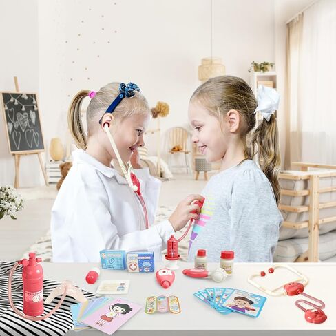 RedCrab Kids Medical Kit 60+pcs, Cute Hippo Dentist Role Players with Clothes, Toddler Preschool Pretend Doctor Playset with Carry Case, Medical Playset for 3-8 Boys and Girls (Blue) in Saudi Arabia