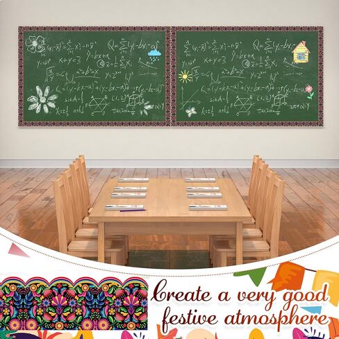 Fuutreo 32.8ft Fiesta Bulletin Border المكسيكي زهرة مكتب صدفي الحدود تقليم للعيد المكسيكي الوطني عطلة الاسبانية حفل زفاف الديكور (رواية) in Kuwait