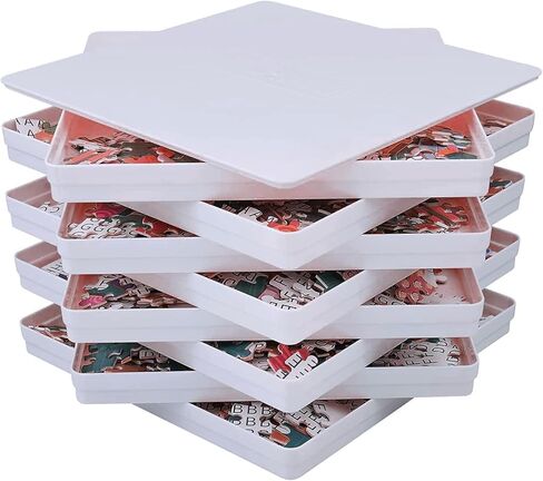 8 Puzzle Sorting Trays Fit Up to 2000 Pieces Puzzles Jigsaw Puzzle Trays, 8"X8" Puzzles Accessories Puzzle Stacking Traysgift for Puzzlers (Black) in Saudi Arabia