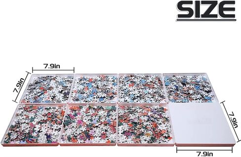 8 Puzzle Sorting Trays Fit Up to 2000 Pieces Puzzles Jigsaw Puzzle Trays, 8"X8" Puzzles Accessories Puzzle Stacking Traysgift for Puzzlers (Black) in Saudi Arabia