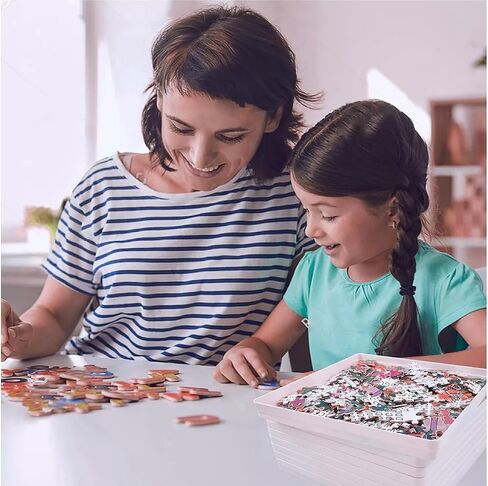 8 Puzzle Sorting Trays Fit Up to 2000 Pieces Puzzles Jigsaw Puzzle Trays, 8"X8" Puzzles Accessories Puzzle Stacking Traysgift for Puzzlers (Black) in Saudi Arabia