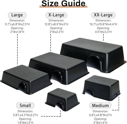 Reptile Hide Box - Provides Security and Safety for Geckos and Snakes, Easy to Clean, Large Size (9.7" x 6.8" x 2.5"). in Saudi Arabia