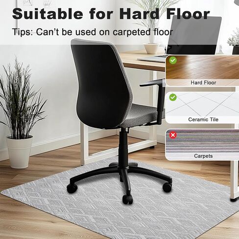 AiBOB Office Chair Mat for Hardwood Floor & Tile Floor, 53" x 45"Heavy Duty Computer&Desk Chair Mat for Rolling Chairs, Hard Floor Protector for Home Office in Saudi Arabia