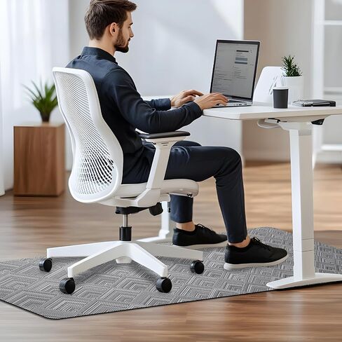 AiBOB Office Chair Mat for Hardwood Floor & Tile Floor, 53" x 45"Heavy Duty Computer&Desk Chair Mat for Rolling Chairs, Hard Floor Protector for Home Office in Saudi Arabia