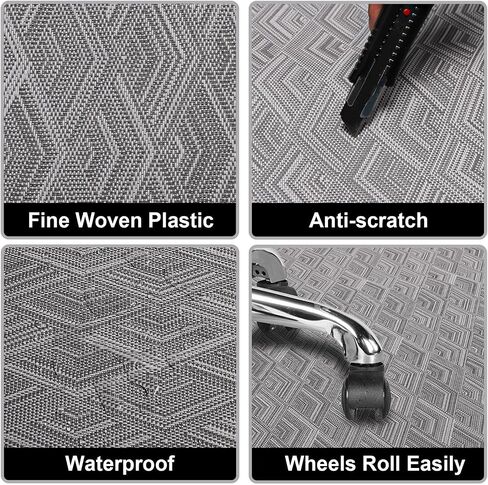 AiBOB Office Chair Mat for Hardwood Floor & Tile Floor, 53" x 45"Heavy Duty Computer&Desk Chair Mat for Rolling Chairs, Hard Floor Protector for Home Office in Saudi Arabia