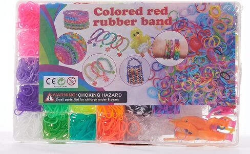 UUEMB 3000+ Rubber Band Bracelet Kit, Colorful Loom Bracelet Making Kit with Storage Box, DIY Art Craft Kit with Charms Beads for Beginners Birthday Christmas Parties Gift in Saudi Arabia