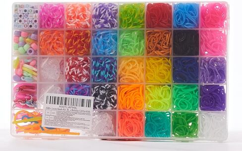 UUEMB 3000+ Rubber Band Bracelet Kit, Colorful Loom Bracelet Making Kit with Storage Box, DIY Art Craft Kit with Charms Beads for Beginners Birthday Christmas Parties Gift in Saudi Arabia