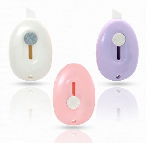 Sonuimy Mini Ceramic Box Cutter with Magnetic, Safety Retractable Cute Small Box Opener Ceramic Blade, Keychain Package Opener Tool for Car Office Work Cardboard -3pcs(Pink White Purple) in Kuwait