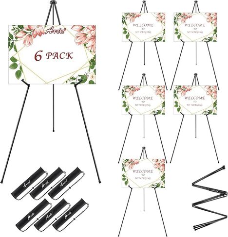 AROIC 63" Easel Stand for Display, 3 Pack Portable Foldable Metal Easel in Saudi Arabia