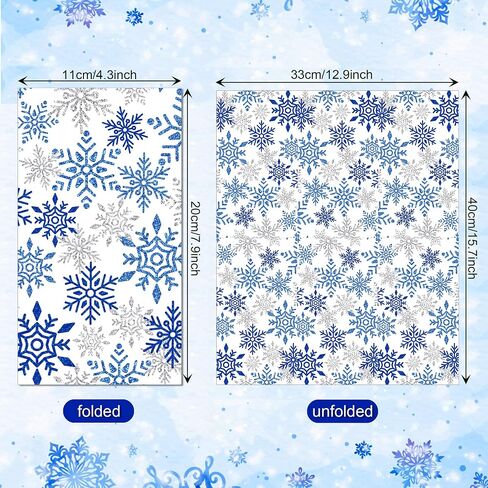 40PCS Christmas Snowflakes Paper Napkins Flowers Paper Napkins Disposable Christmas Snowflakes Guest Napkins Decorative Hand Napkin, Snowflakes Dinner Paper Napkins for Xmas Winter Holiday Table Decor in Saudi Arabia