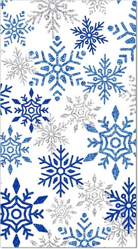 40PCS Christmas Snowflakes Paper Napkins Flowers Paper Napkins Disposable Christmas Snowflakes Guest Napkins Decorative Hand Napkin, Snowflakes Dinner Paper Napkins for Xmas Winter Holiday Table Decor in Saudi Arabia