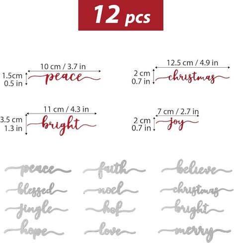 12 قطعة من كلمات عيد الميلاد مقطوعة لصنع البطاقات وكلمات العطلات قوالب القطع المعدنية لصنع الحرف اليدوية in Kuwait