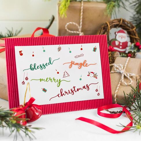12 قطعة من كلمات عيد الميلاد مقطوعة لصنع البطاقات وكلمات العطلات قوالب القطع المعدنية لصنع الحرف اليدوية in Kuwait