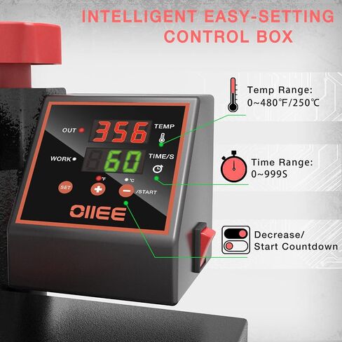 OIIEE Heat Press Machine 5 in 1 Combo Heat Press 12 x 15 Inch Heat Transfer Machine 360-Degree Swing Away Digital Shirt Printing Multifunction Heat Transfer Sublimation for T Shirts Mugs Hat Plate Cap in Saudi Arabia