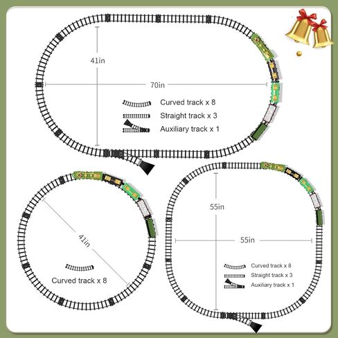 Locomoto Train Set - Upgraded 3 Way Smoke, Electric Train Toys w/Light and Sounds (Silent Mode), Railway Kits, Toddler Train Sets for Boys 2-4 w/Locomotive & Cars, Train Toy for Kids in Saudi Arabia