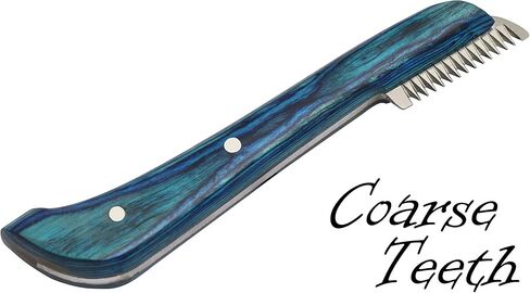 Stripping Knives Set of 6 in Stainless Steel, Wooden Handle, Non-Slip Tools for Grooming Dogs (Blue) in Kuwait