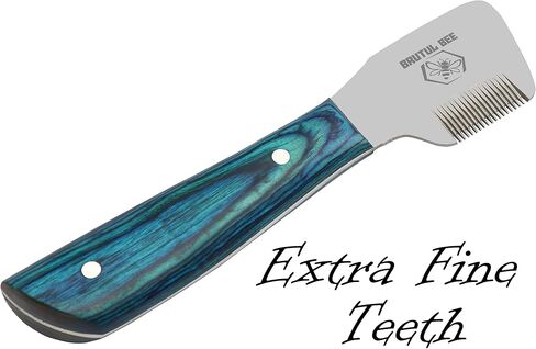 Stripping Knives Set of 6 in Stainless Steel, Wooden Handle, Non-Slip Tools for Grooming Dogs (Blue) in Kuwait