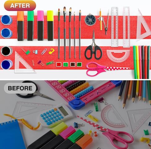 12Ft x 2 Inch Hook and Loop Tape, Heavy Duty Double-Sided Adhesive Strips, Strong Sticky Back Fastener Roll, Cuttable Interlocking Tape Fasteners for Home, Office, Car, School & DIY Crafts Black in Saudi Arabia