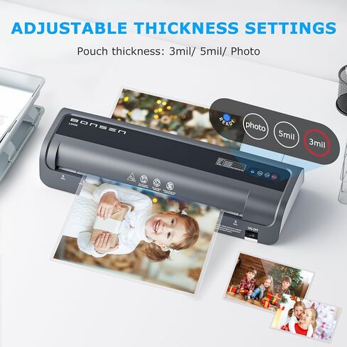 BONSEN A4 Laminator Machine, 9.33-Inch Thermal Laminator with Never Jam Technology, 100 Laminating Sheets, Laminates Photos Cards Documents, 4-in-1 Personal Laminators for Teachers Home Office School in Kuwait