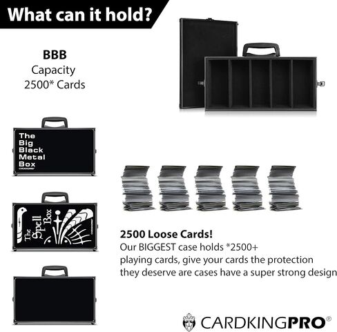 The Big Black Metal Box (BBB Edition) | Case Is Compatible with Cards Against Humanity, All Standard Card Games (Game Not Included) | Includes 8 Dividers | Fits up to 2500 Loose Unsleeved Cards, Boks in Saudi Arabia
