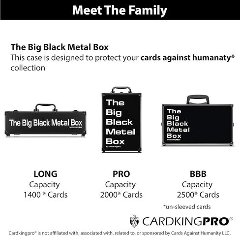 The Big Black Metal Box (BBB Edition) | Case Is Compatible with Cards Against Humanity, All Standard Card Games (Game Not Included) | Includes 8 Dividers | Fits up to 2500 Loose Unsleeved Cards, Boks in Saudi Arabia