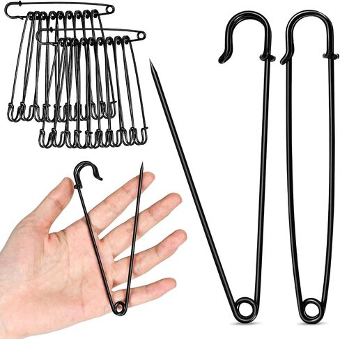 Large Safety Pins, 5 inch Large Safety Pins Heavy Duty, 10 PCS Big Safety Pins, Jumbo Safety Pins for Clothes, Blankets, Thick Fabric, Decorations in Saudi Arabia