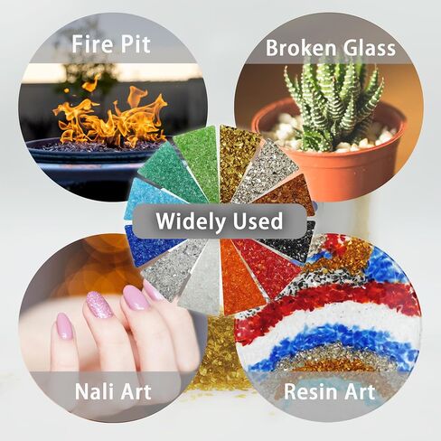 LUSTERING High Luster Crushed Glass Glitter, Broken Glass, Glass Chips for Crafts DIY Epoxy Resin Art, Nail Art, Jewelry Making,Geode Painting, 1-3mm,100g/3.53oz (Cobalt Blue) in Saudi Arabia
