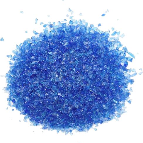 LUSTERING High Luster Crushed Glass Glitter, Broken Glass, Glass Chips for Crafts DIY Epoxy Resin Art, Nail Art, Jewelry Making,Geode Painting, 1-3mm,100g/3.53oz (Cobalt Blue) in Saudi Arabia